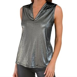 Shimmering Silver Sleeveless Top